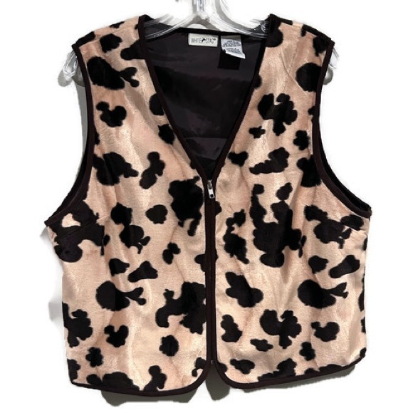 White Stag Jackets & Blazers - Vintage 90s Festival Western Animal Print Zippered Vest Size Large
